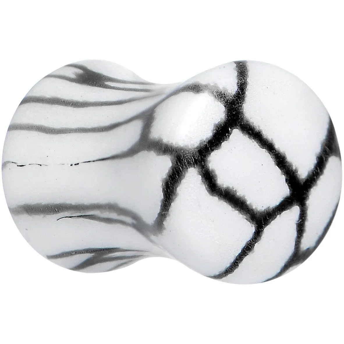 Snake Skin Glow in the Dark Saddle Plug 2 Gauge to 1 Inch