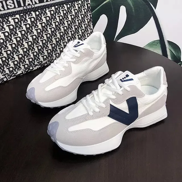 Sneakers Women V Shape White Sports Shoes