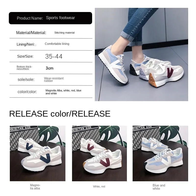 Sneakers Women V Shape White Sports Shoes