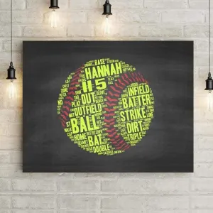 Softball Personalized Premium Canvas