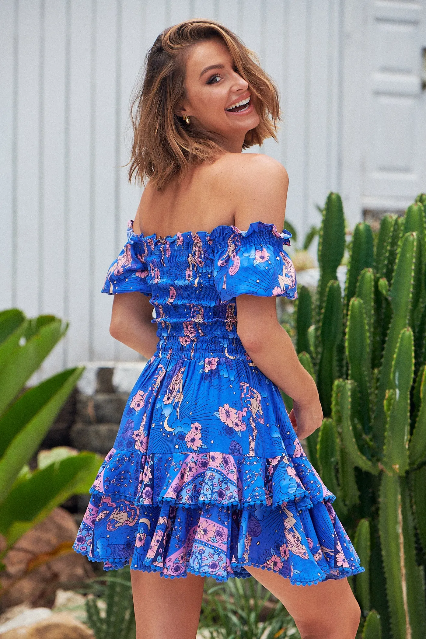 Soleil Print Tulip Mini Dress