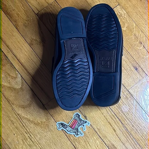 Sperry Leather black Topsider big kids pennyloafer