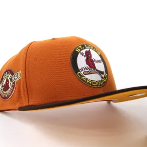 St. Louis Cardinals 100 ANN  New Era 59Fifty Fitted Hat (Glow in the Dark Orange Burnt Wood Gold Under Brim)