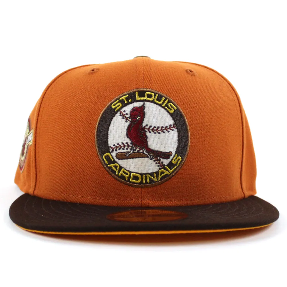 St. Louis Cardinals 100 ANN  New Era 59Fifty Fitted Hat (Glow in the Dark Orange Burnt Wood Gold Under Brim)