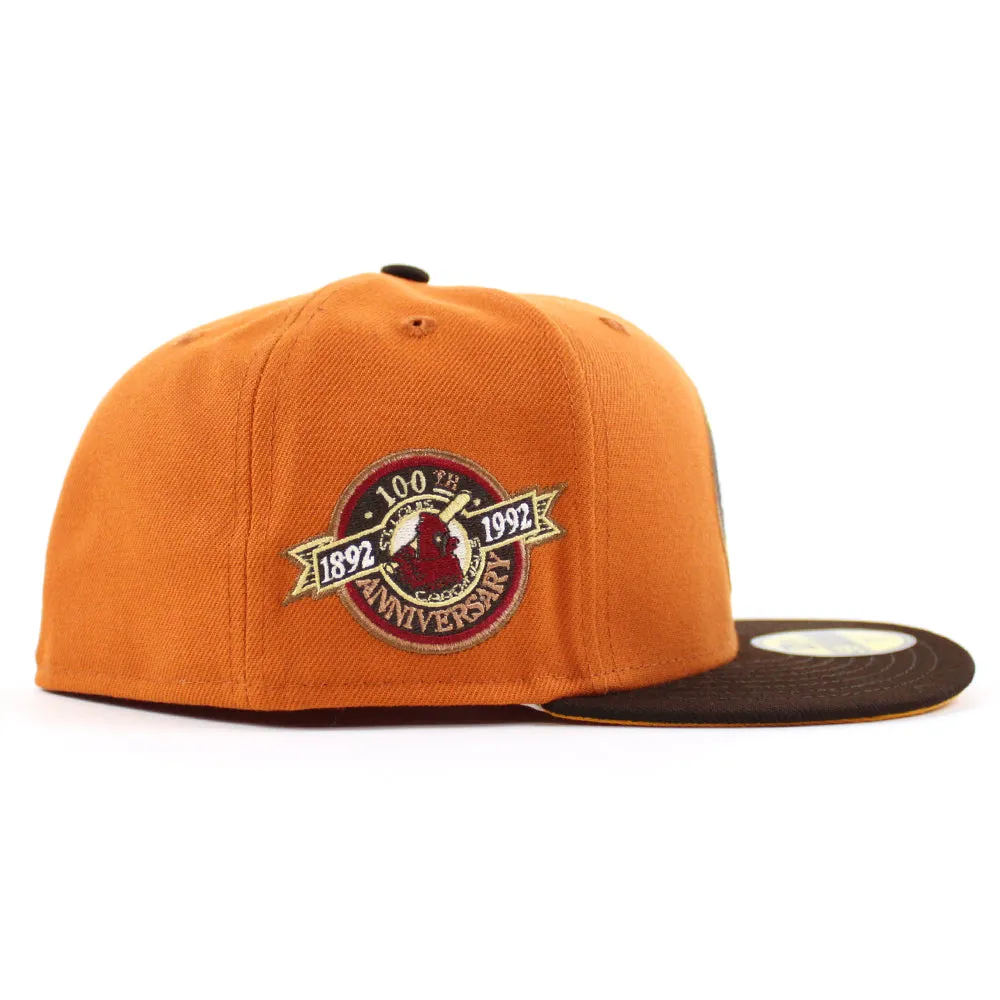 St. Louis Cardinals 100 ANN  New Era 59Fifty Fitted Hat (Glow in the Dark Orange Burnt Wood Gold Under Brim)