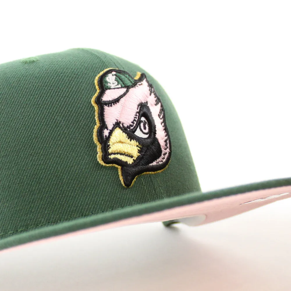 St. Louis Cardinals Busch Stadium Patch New Era 59Fifty Fitted Hat (GITD Mountain Green Pink Under Brim)