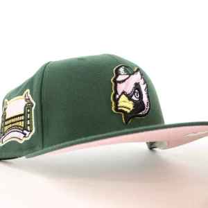 St. Louis Cardinals Busch Stadium Patch New Era 59Fifty Fitted Hat (GITD Mountain Green Pink Under Brim)