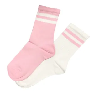 Sugar Rush Stripe Socks – Pink & Cream Set