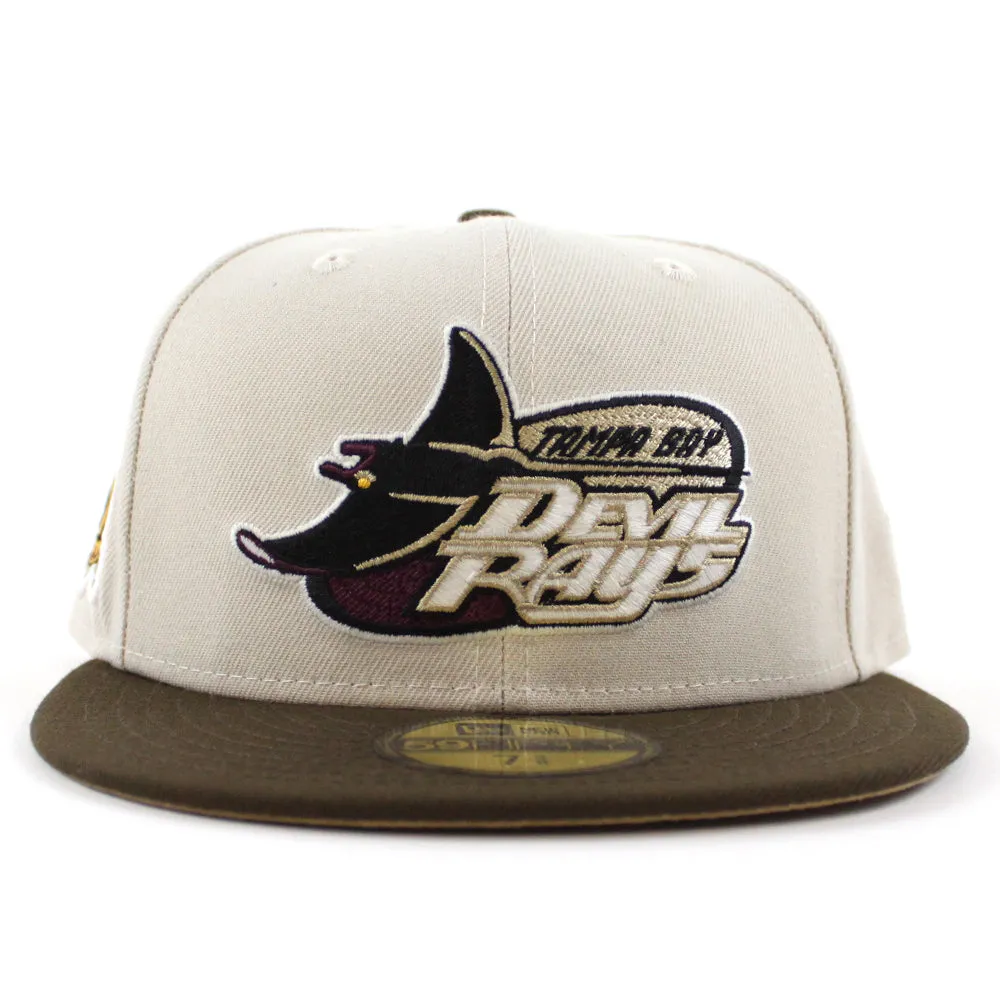 Tampa Bay Devil Rays 10th Season Anniversary New Era 59Fifty Fitted Hat (GITD Stone Brown Walnut Under Brim)