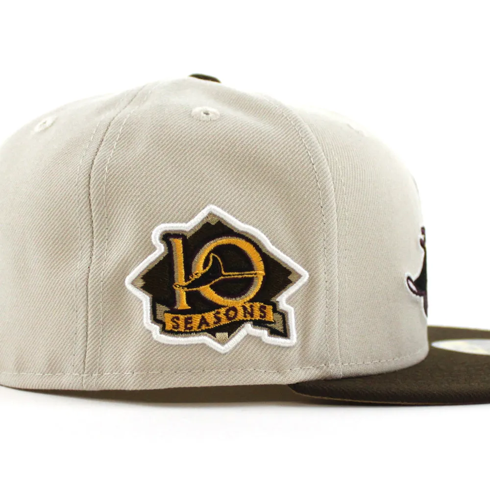 Tampa Bay Devil Rays 10th Season Anniversary New Era 59Fifty Fitted Hat (GITD Stone Brown Walnut Under Brim)
