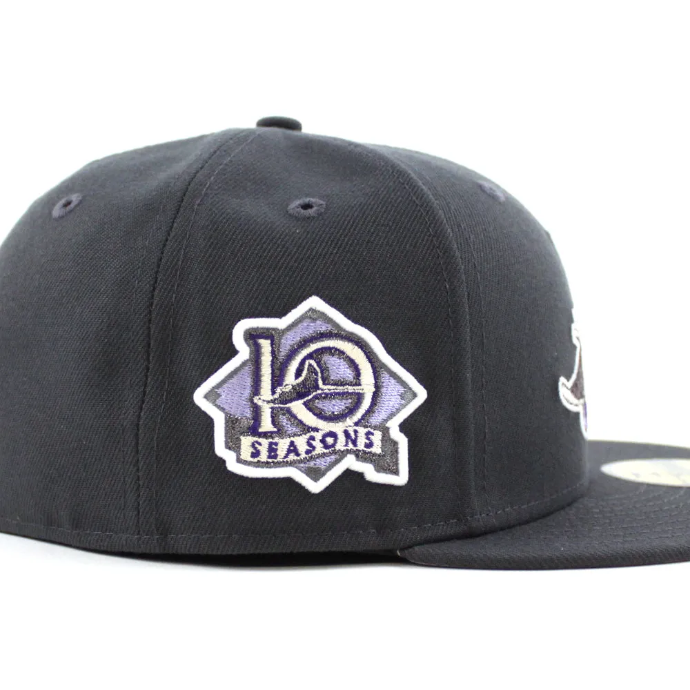 Tampa Bay Devil Rays 10th Season New Era 59Fifty Fitted Hat (GITD Dark Graphite Gray Under Brim)
