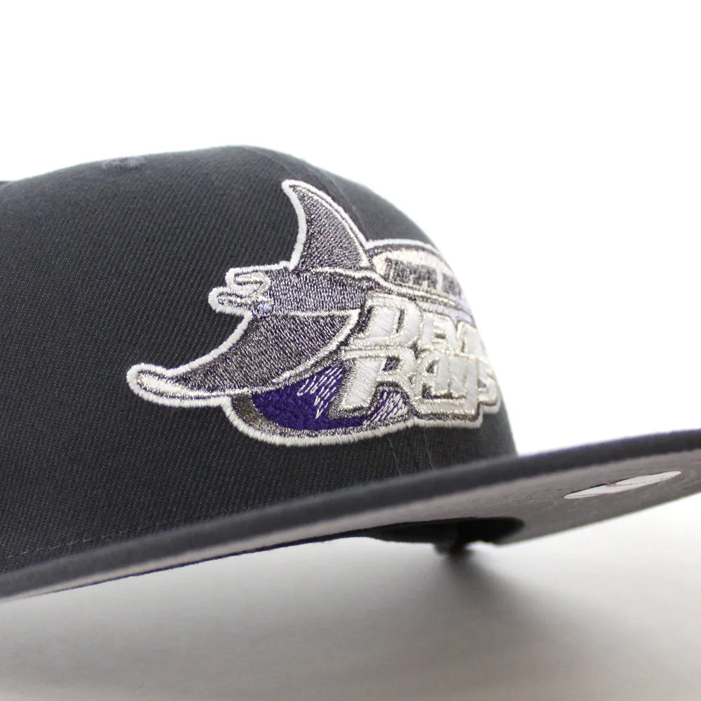 Tampa Bay Devil Rays 10th Season New Era 59Fifty Fitted Hat (GITD Dark Graphite Gray Under Brim)