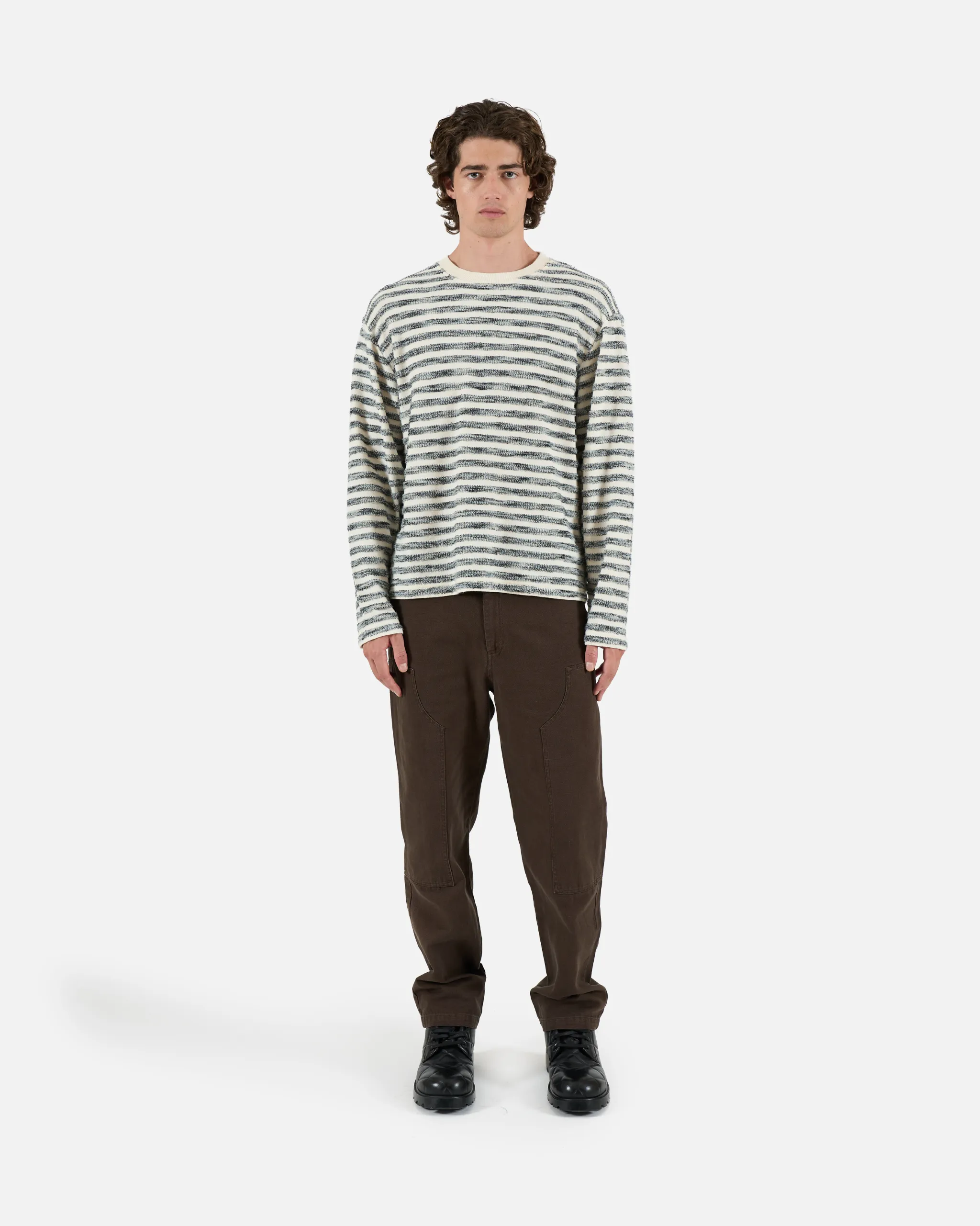 Terry Stripe Long Sleeve Tee