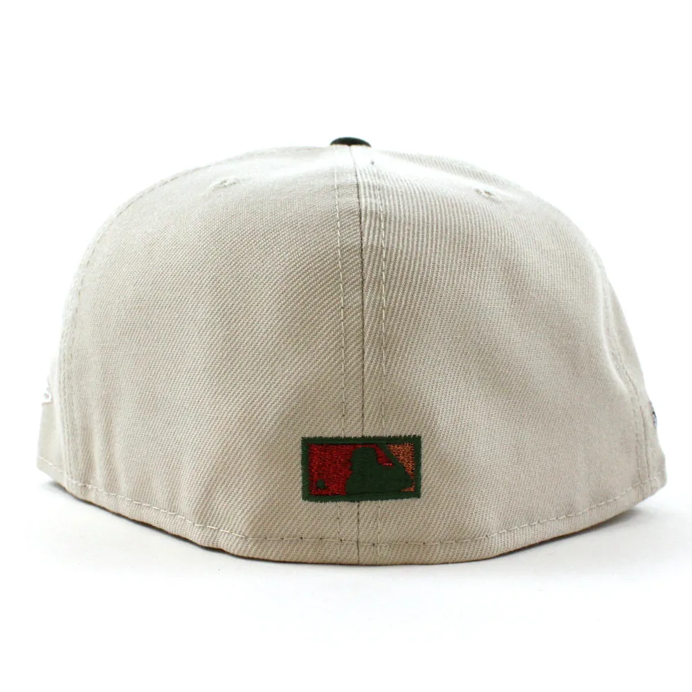 Texas Rangers 50th Anniversary New Era 59Fifty Fitted Hat (GITD Stone SeaWeed Pinot Under Brim)