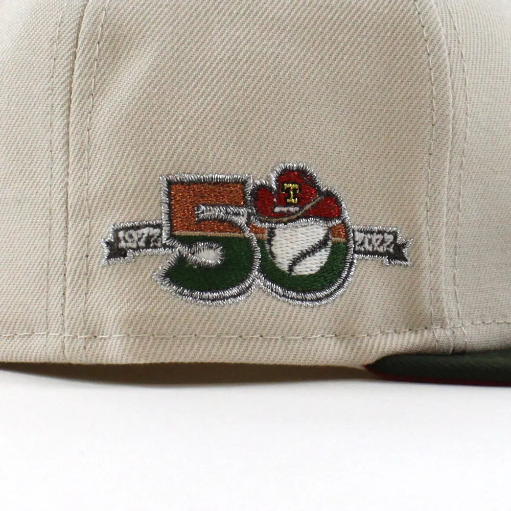Texas Rangers 50th Anniversary New Era 59Fifty Fitted Hat (GITD Stone SeaWeed Pinot Under Brim)