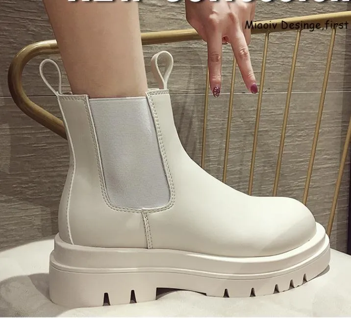 Thick-soled short boots all-match winter