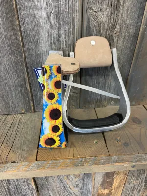 TKWA3889-SNF Stirrups - Aluminum Western Painted - Sunflower Print