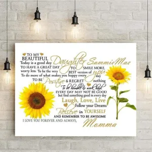 To My Daughter - Granddaughter 24x16" Canvas