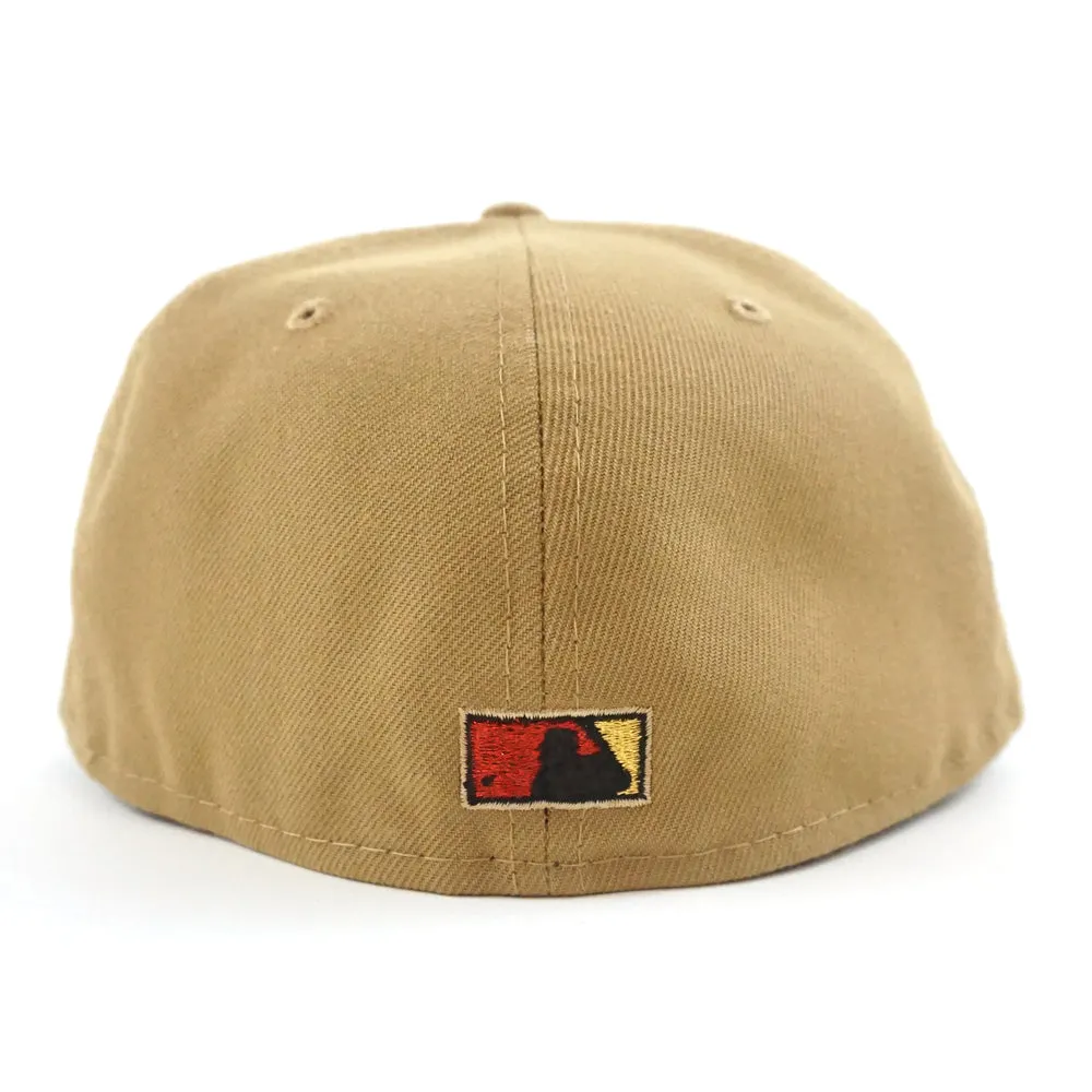 Toronto Blue Jays 25th Anniversary New Era 59Fifty Fitted Hat (GITD Khaki Red Under Brim)