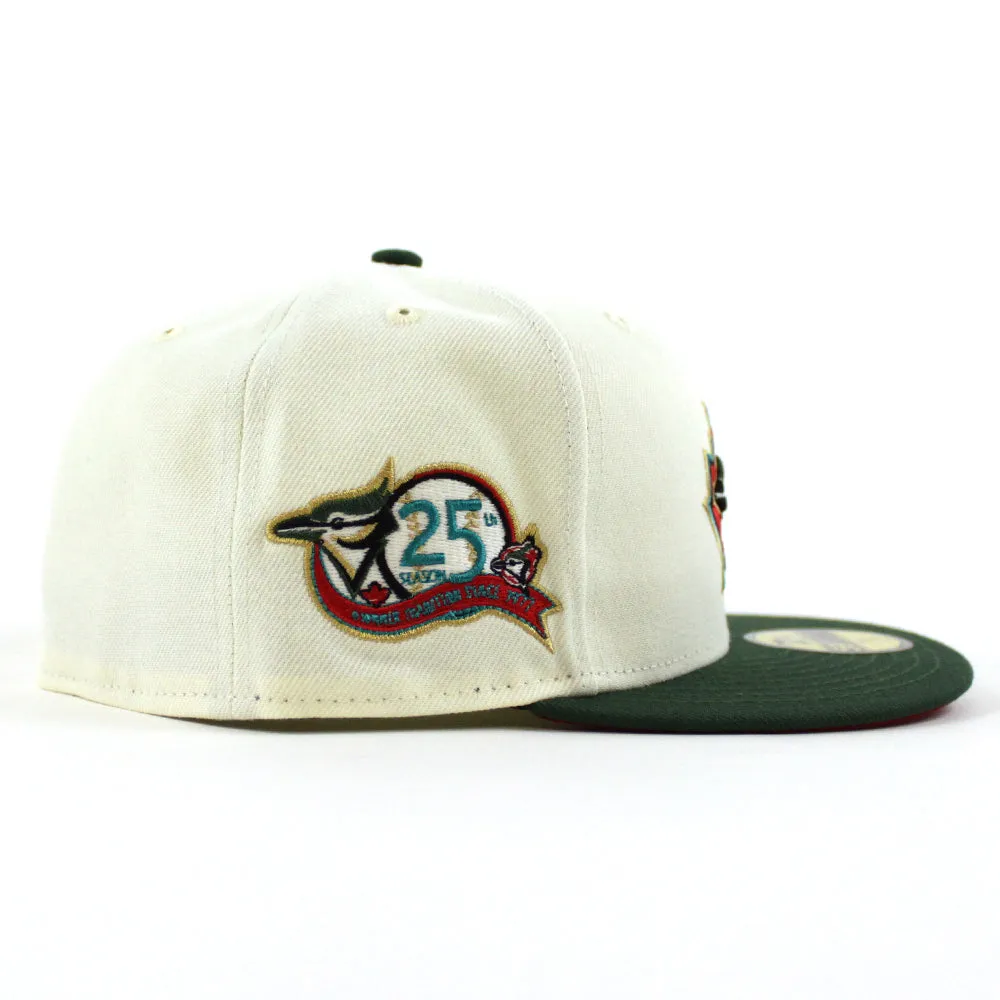 Toronto Blue Jays 25th  New Era 59Fifty Fitted Hat (Glow in the Dark Chrome Cilantro Green Red Under Brim)