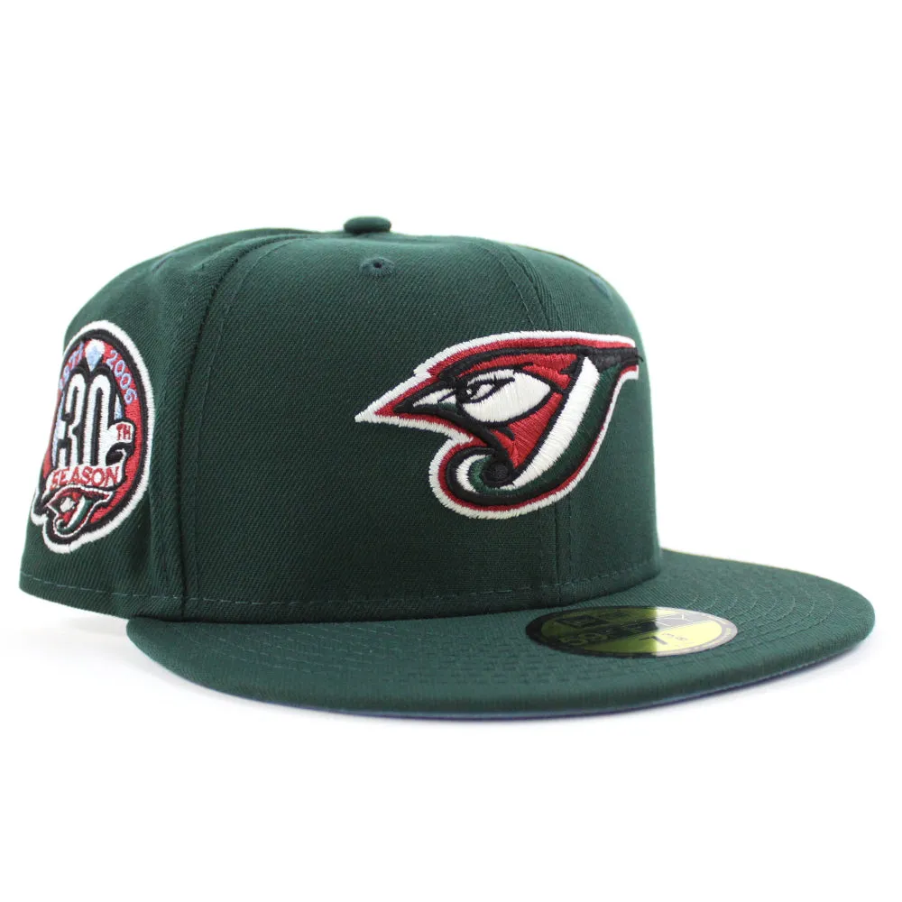 Toronto Blue Jays 30th Anniversary New Era 59Fifty Fitted Hat (GITD Dark Green Sky Blue Under Brim)