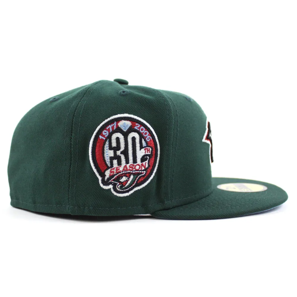 Toronto Blue Jays 30th Anniversary New Era 59Fifty Fitted Hat (GITD Dark Green Sky Blue Under Brim)