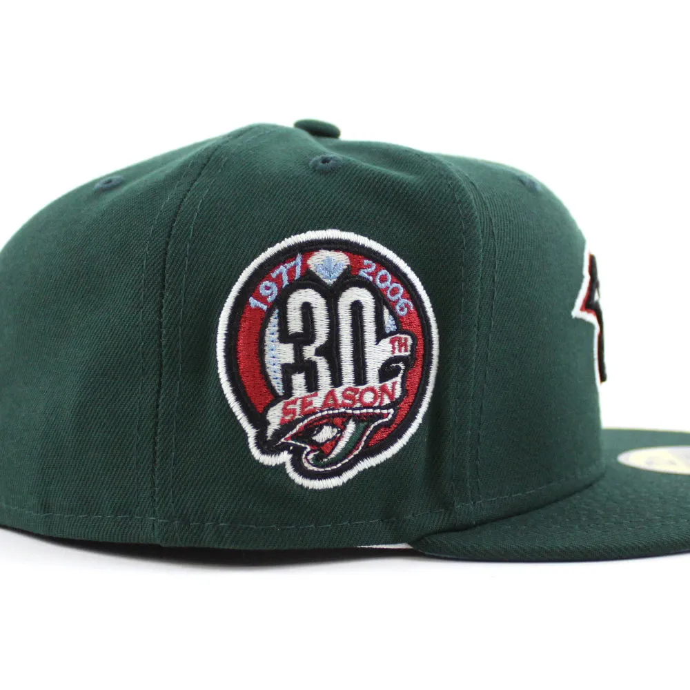 Toronto Blue Jays 30th Anniversary New Era 59Fifty Fitted Hat (GITD Dark Green Sky Blue Under Brim)