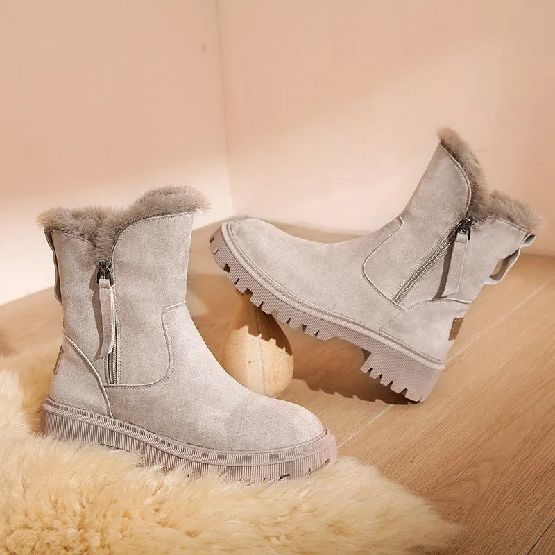 Trade Cotton-padded Shoes Fur Snow Boots Fleece-lined Casual Martin