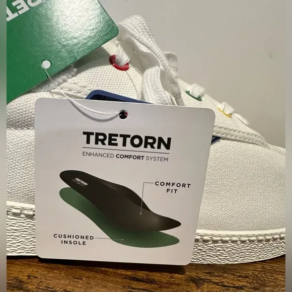 Tretorn Big Girls Lil Nylite White/Rainbow Sneakers NWT Size 6