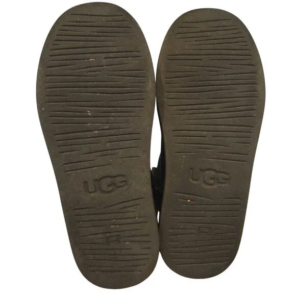 UGG Girls Jesslyn Tall Boots Sz US 3 EU 33 Kids Black Preppy Y2K Suede Shearling