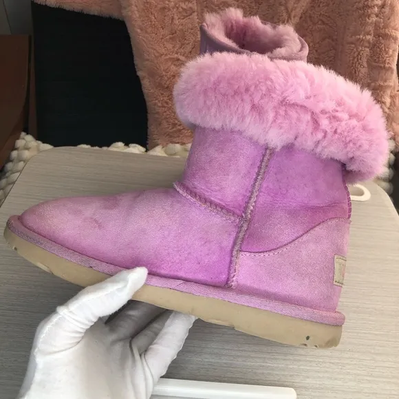 UGG Kids Classic ll Shadow Genuine wool Girl lilac short Boots 1017703K Sz 3