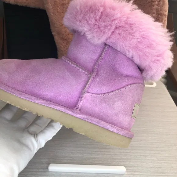 UGG Kids Classic ll Shadow Genuine wool Girl lilac short Boots 1017703K Sz 3