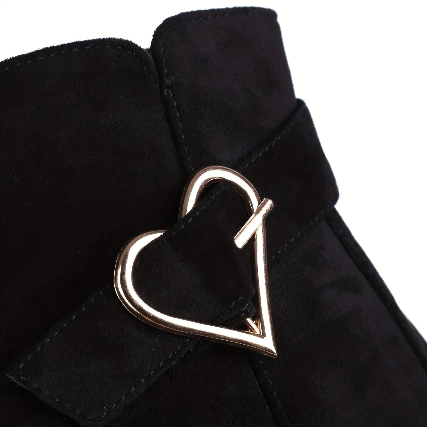 VougeVamp Stylish Wedge Ankle Boots – Heart-Shaped Buckle Strap, Comfortable & Breathable Slip-On Design
