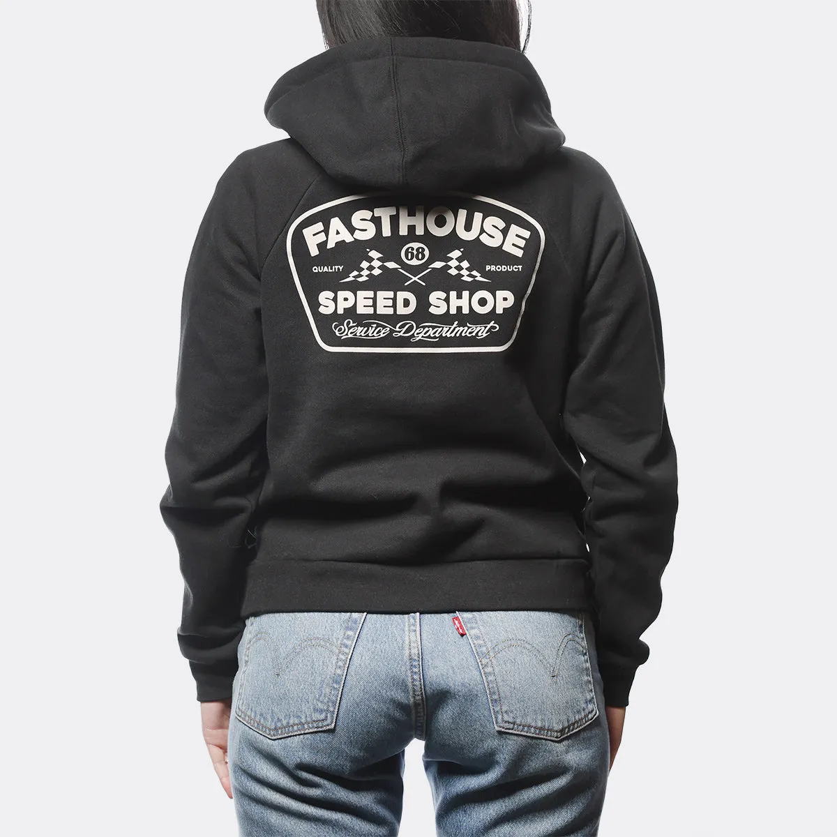 Wedged Women's Hooded Pullover - Black