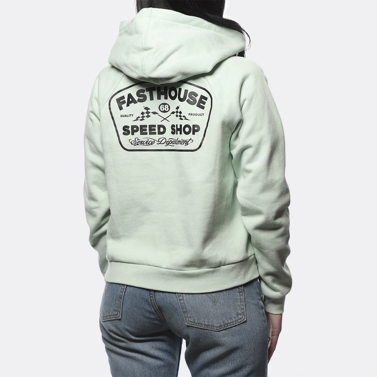 Wedged Women's Hooded Pullover - Mint