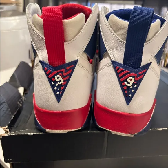 White and Blue Athletic Sneakers