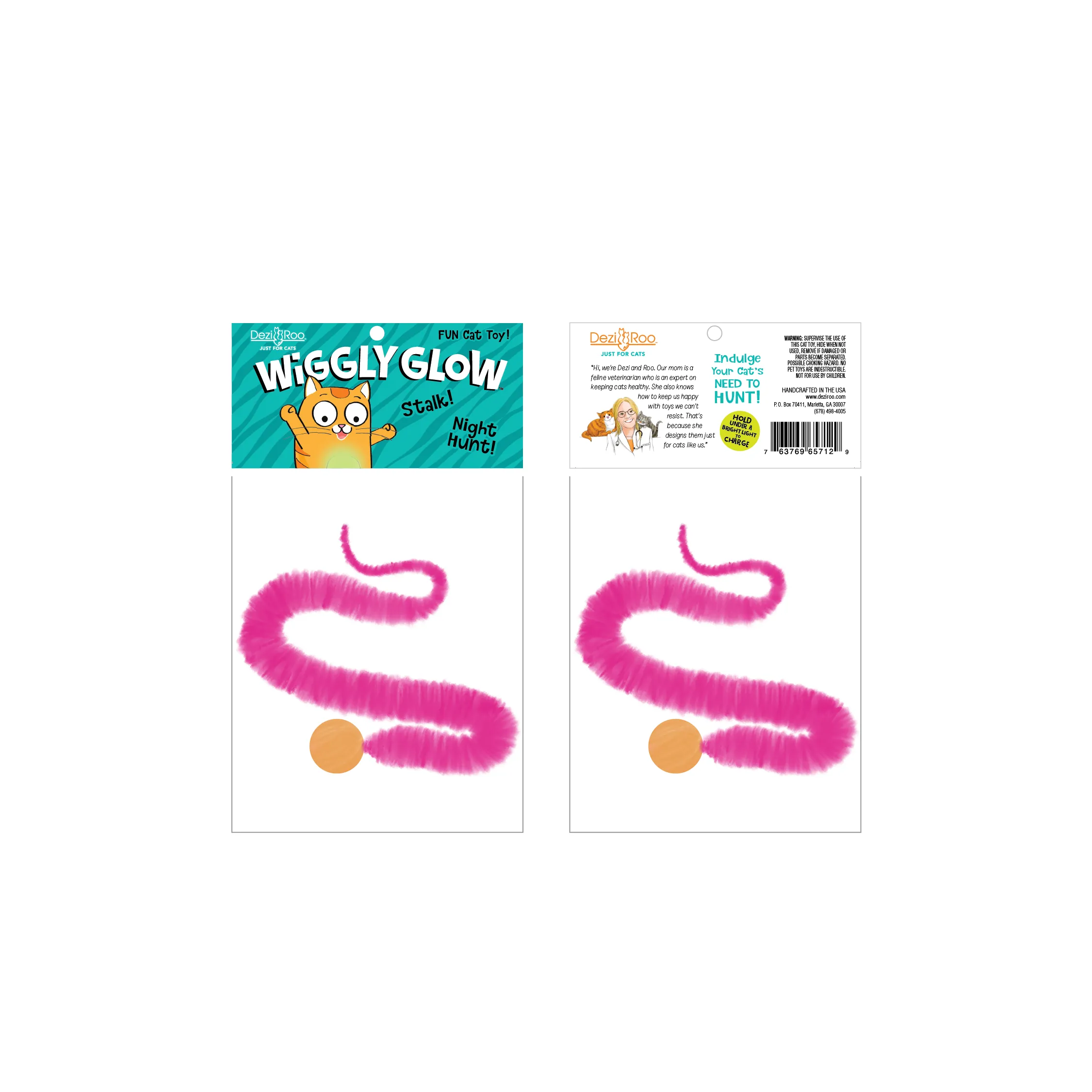 Wiggly Glow in the Dark Cat Toy Bouncy Ball