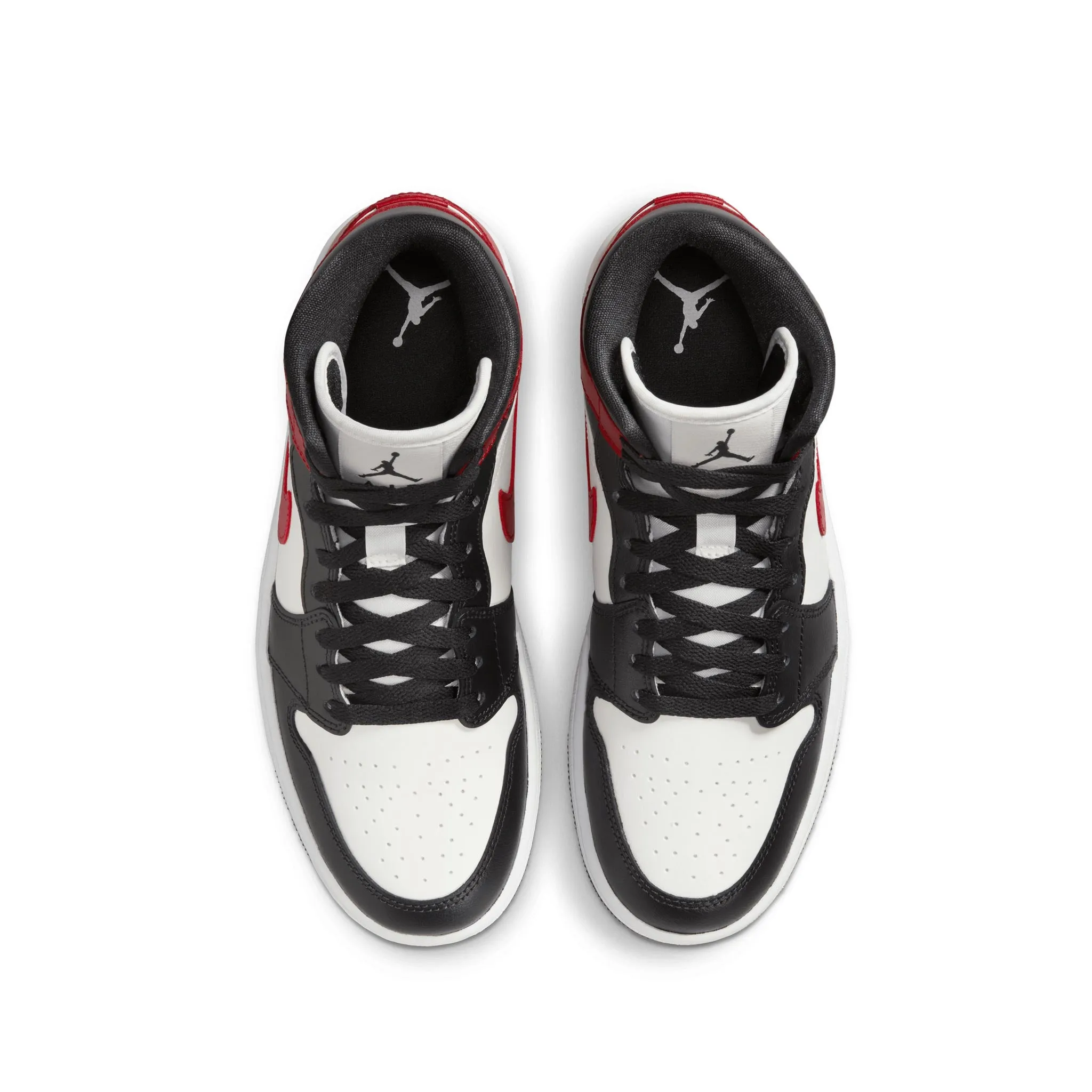 Women's Air Jordan 1 Mid Sail/Gym Red-Off Noir-White BQ6472-160