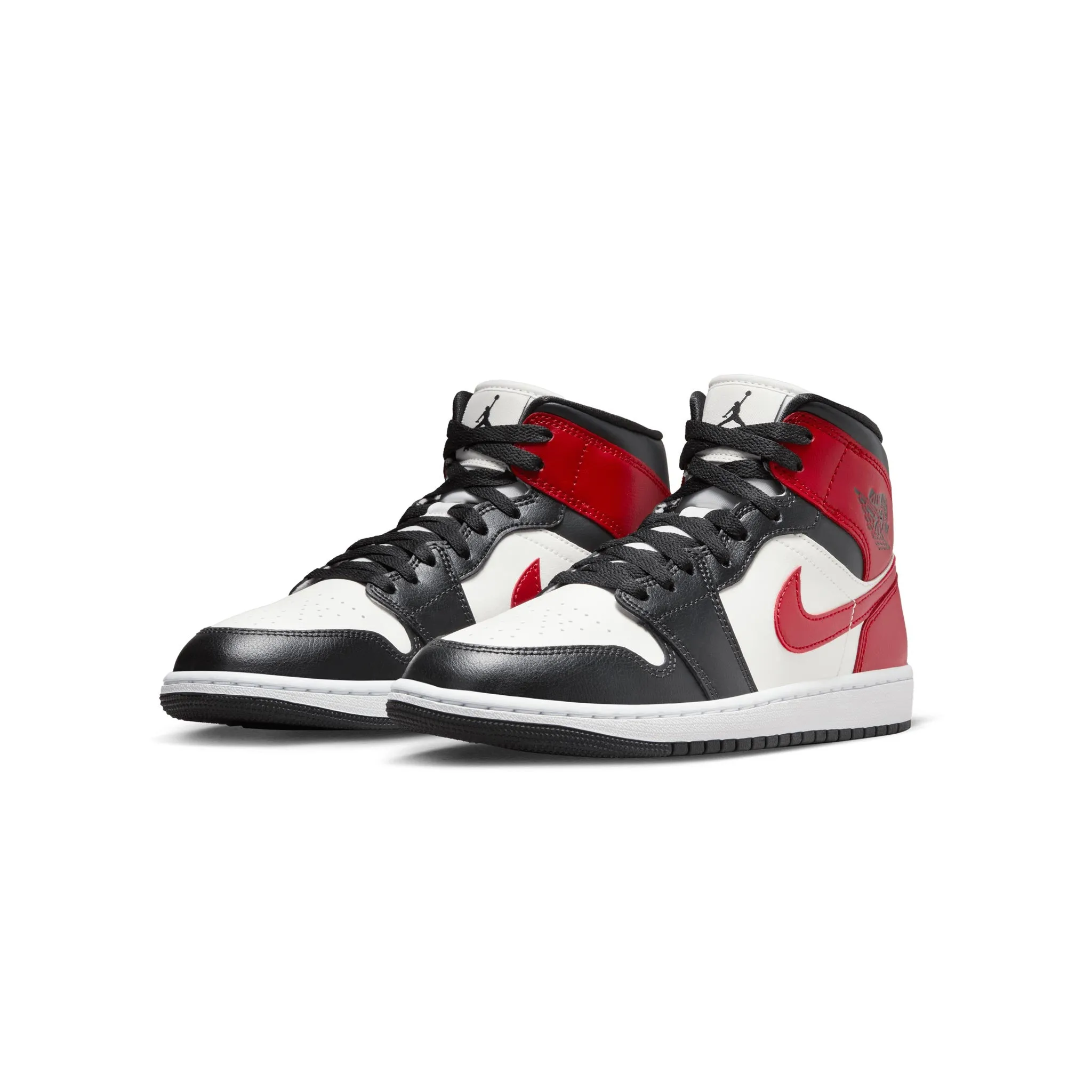 Women's Air Jordan 1 Mid Sail/Gym Red-Off Noir-White BQ6472-160