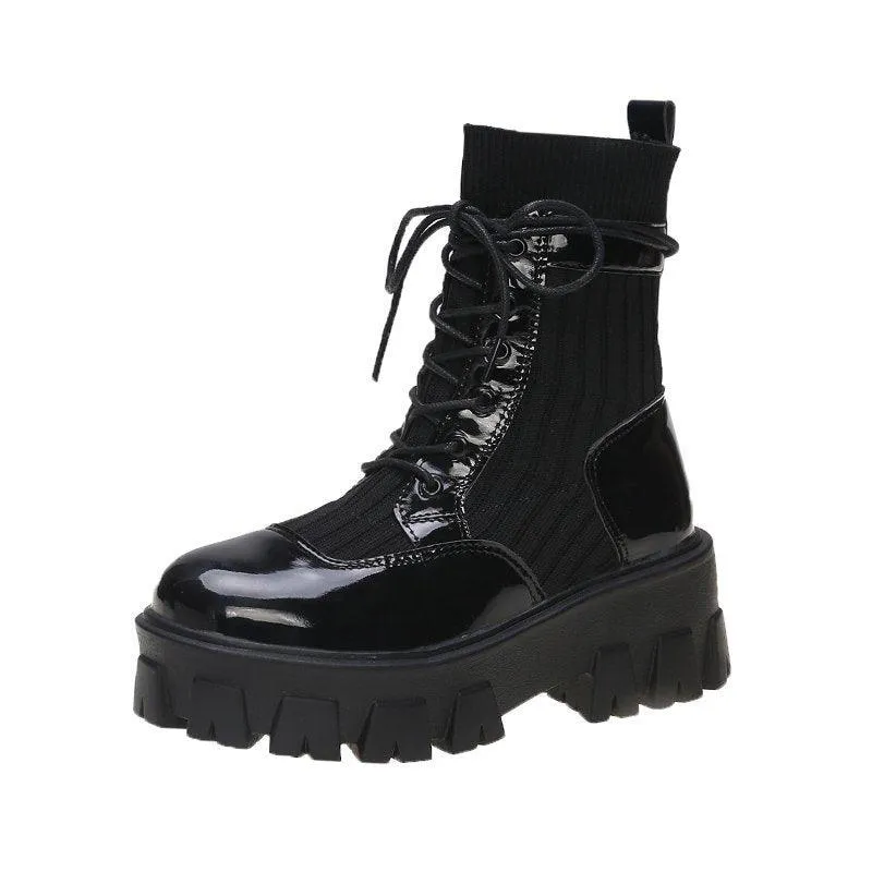 Women's knitted Martin boots