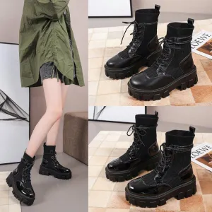 Women's knitted Martin boots