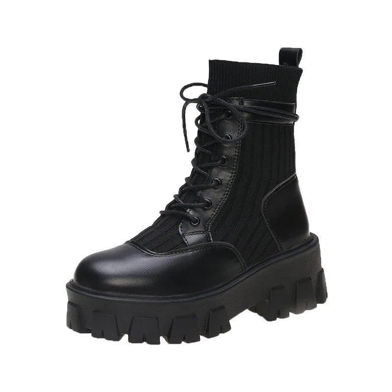 Women's knitted Martin boots
