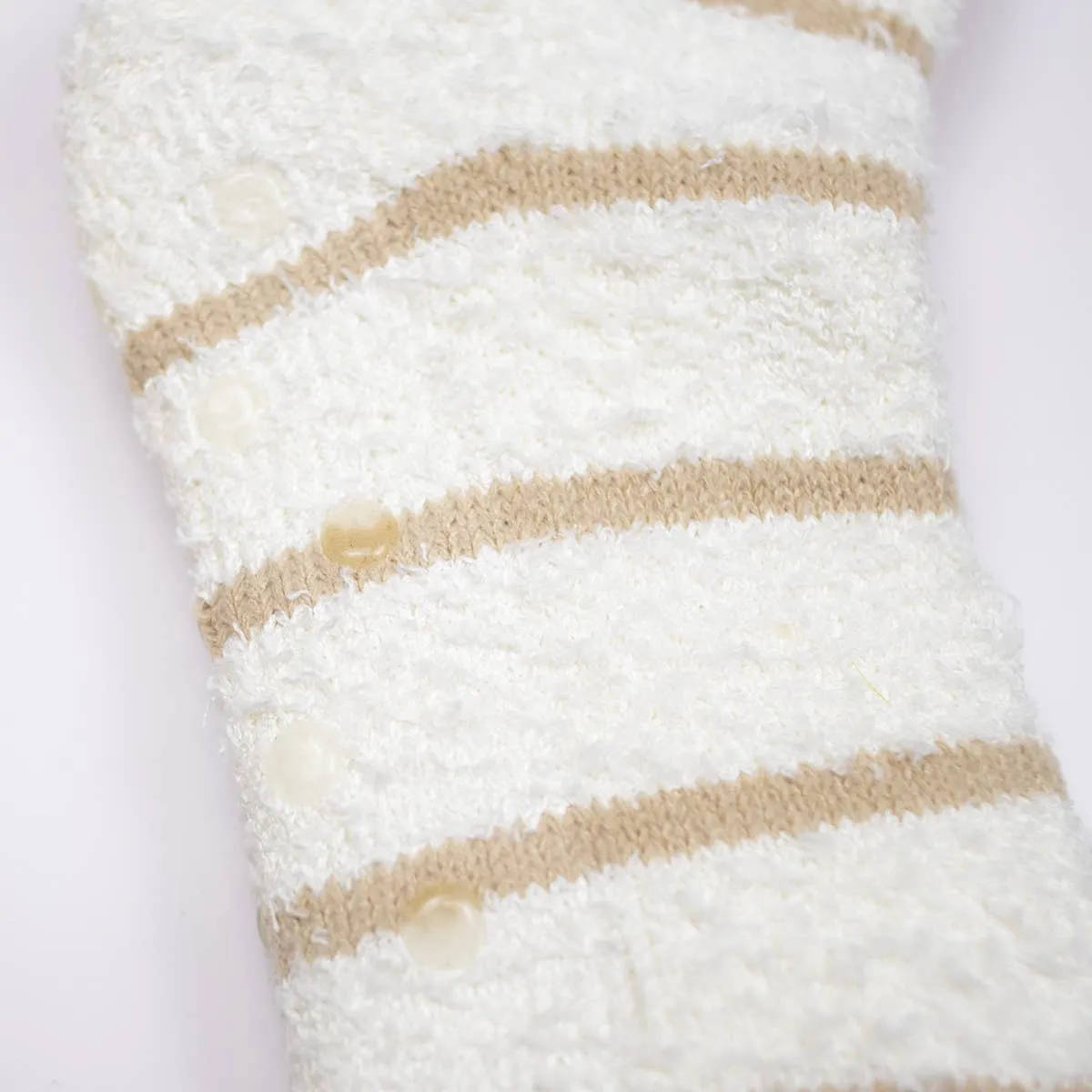 Women's Stripe Snuggle Socks   Off White/Cream   One Size
